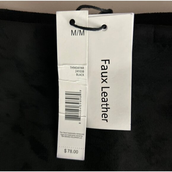 Tahari Women Black Faux Leather Pencil Skirt Size M - Picture 4 of 6